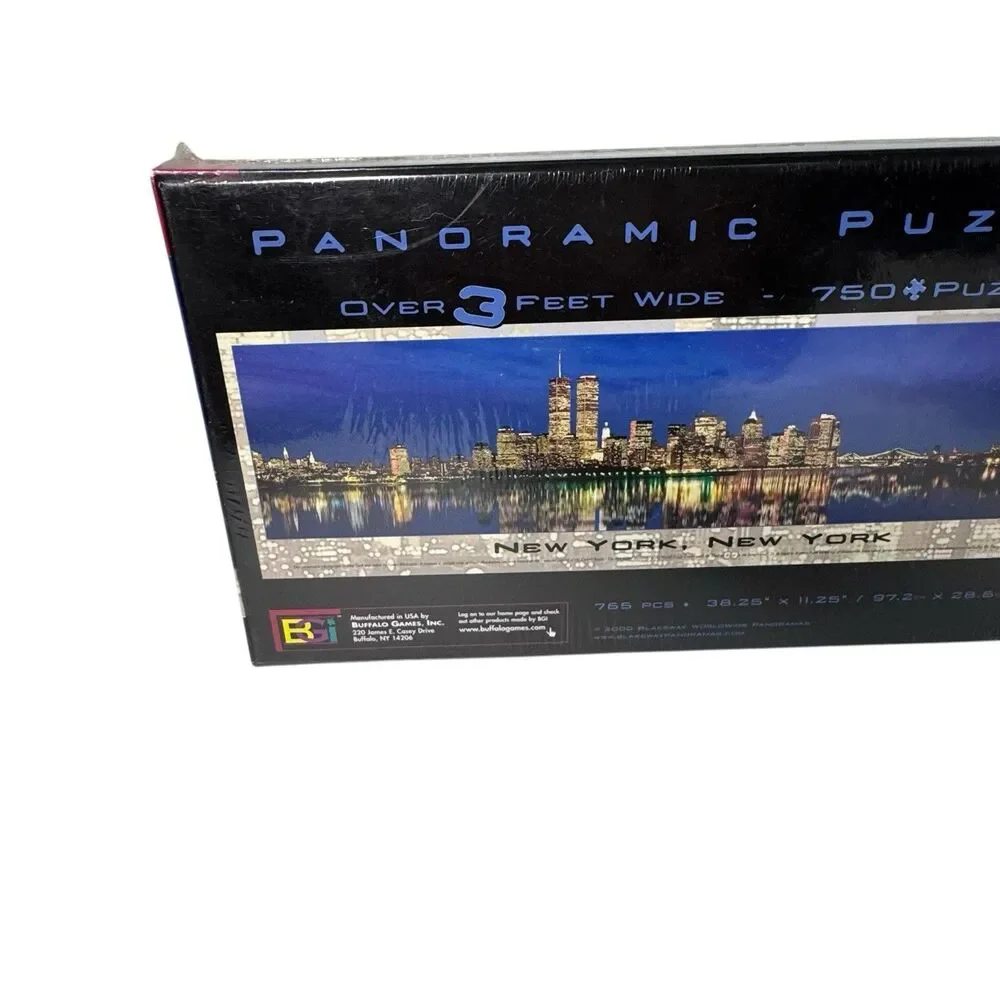 New York City At Night Panoramic Puzzle Buffalo Games 750 Pieces 3 Feet Long New